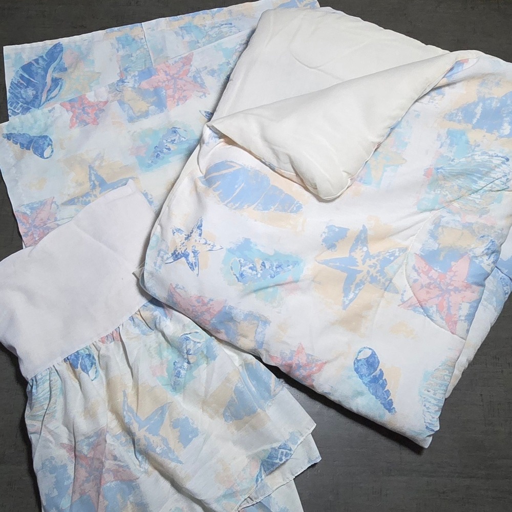 Beach Coastal Daybed Twin Bedding Set Comforter Pillow Shams‎ Bed Skirt